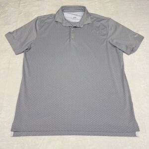Johnnie O Polo Shirt Mens Large Gray Geometric Performance Golf Casual Preppy